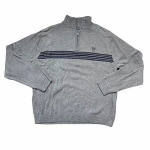 Chaps Men’s Gray Quarter Zip Long Sleeve Pullover